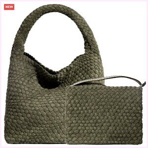 Woven Neoprene Tote Hobo Shoulder Bag Top Handle Crossbody Work Travel